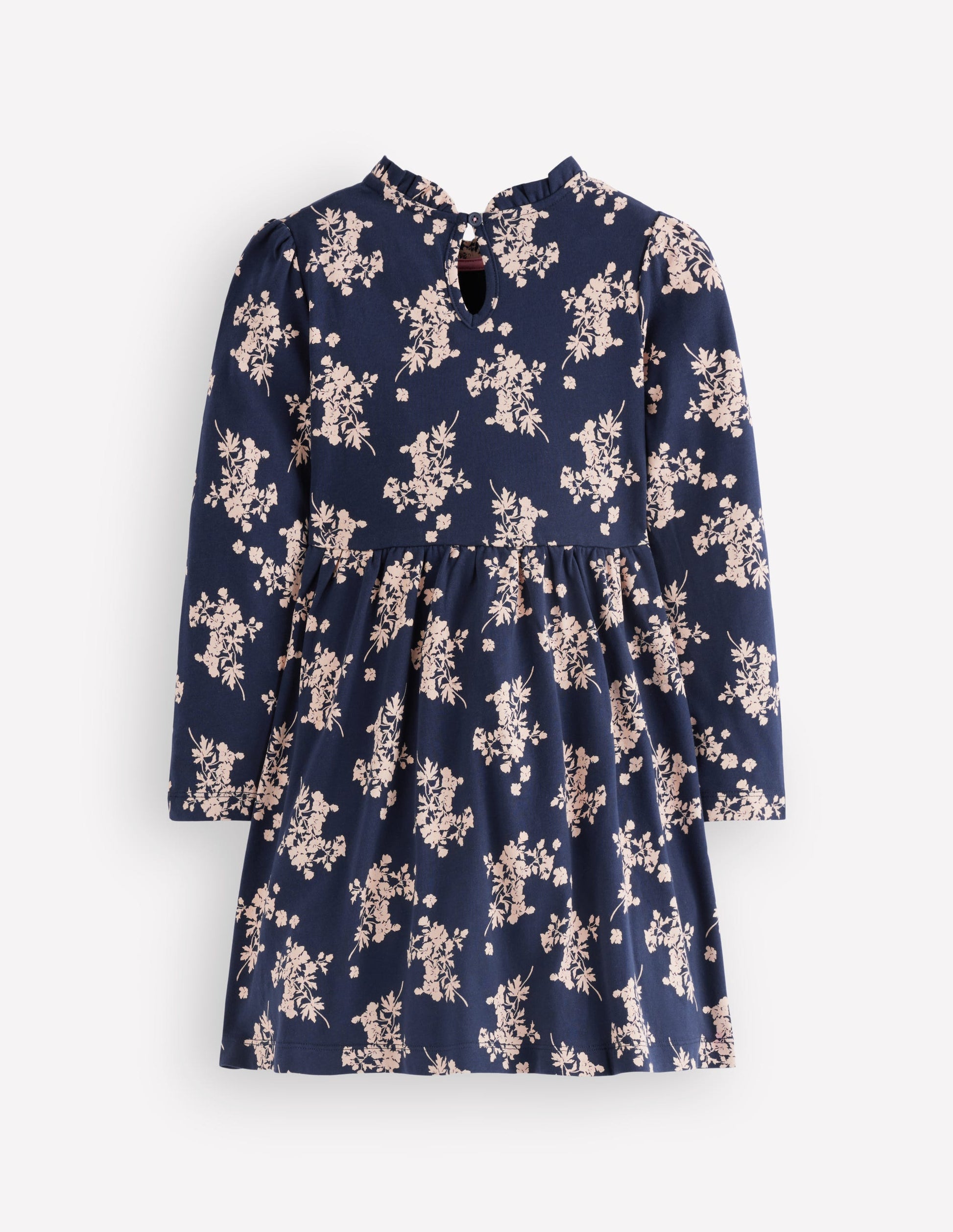 Long Sleeve Twirly Dress-Navy Floral-2