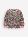 Peplum Sweatshirt-Multi Floral