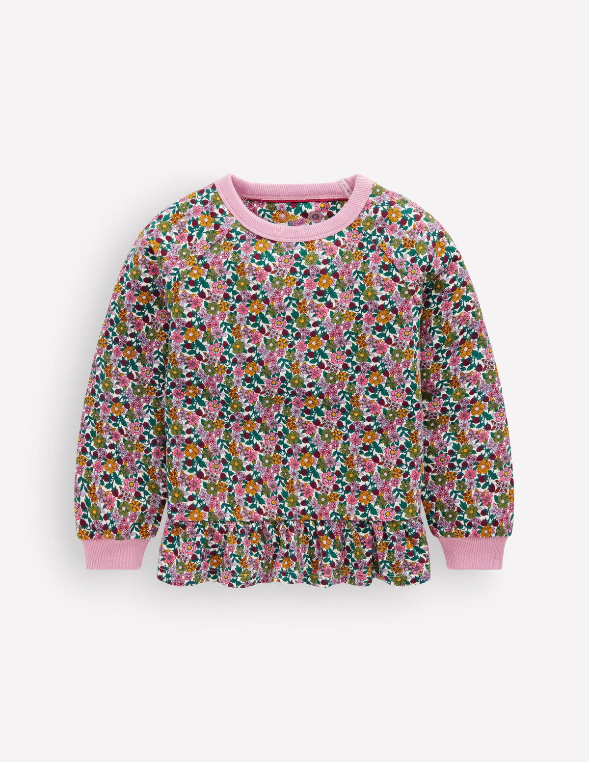 Peplum Sweatshirt-Multi Floral - Image 1