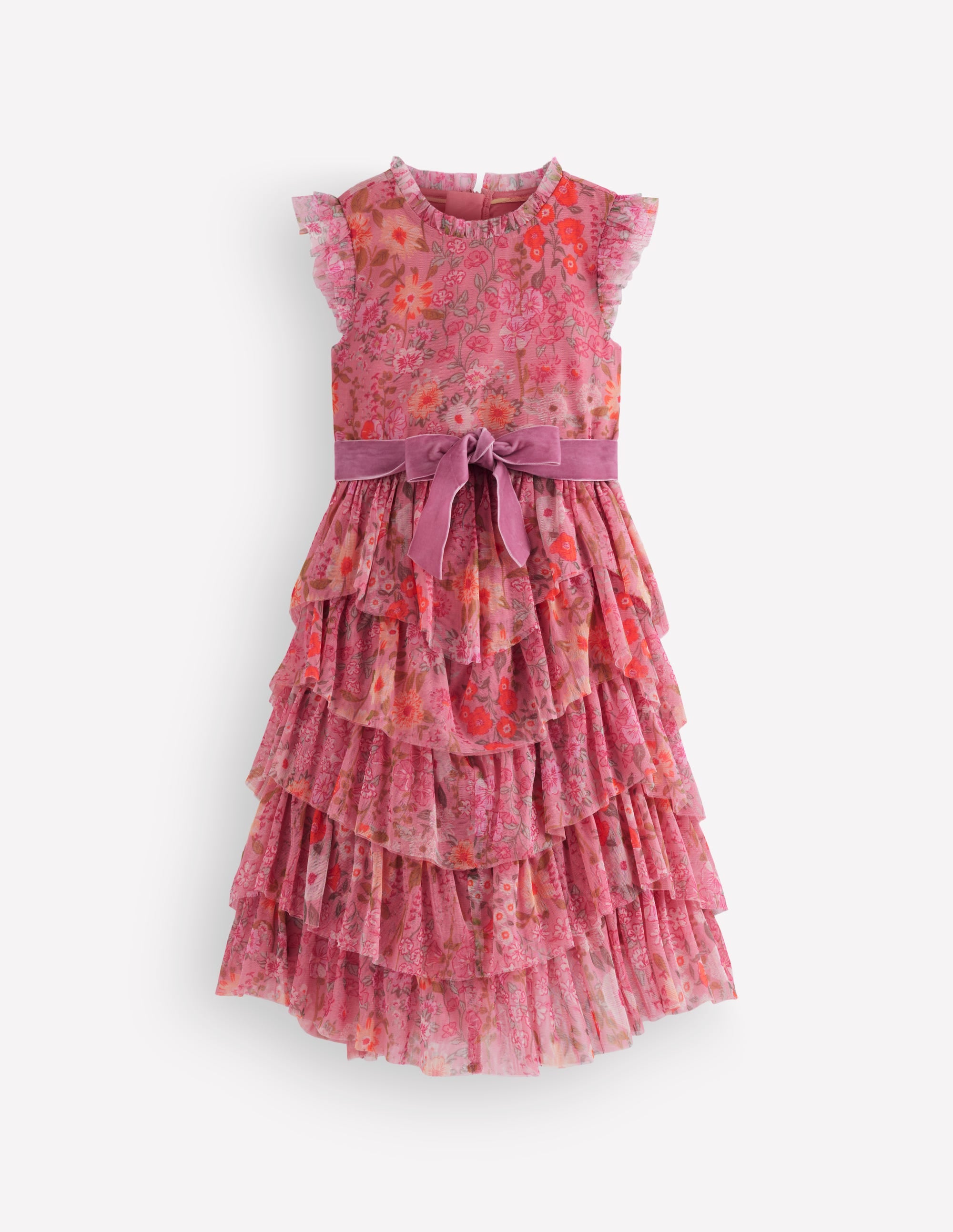 Tiered Tulle Dress-Pink Wildflowers - Image 2