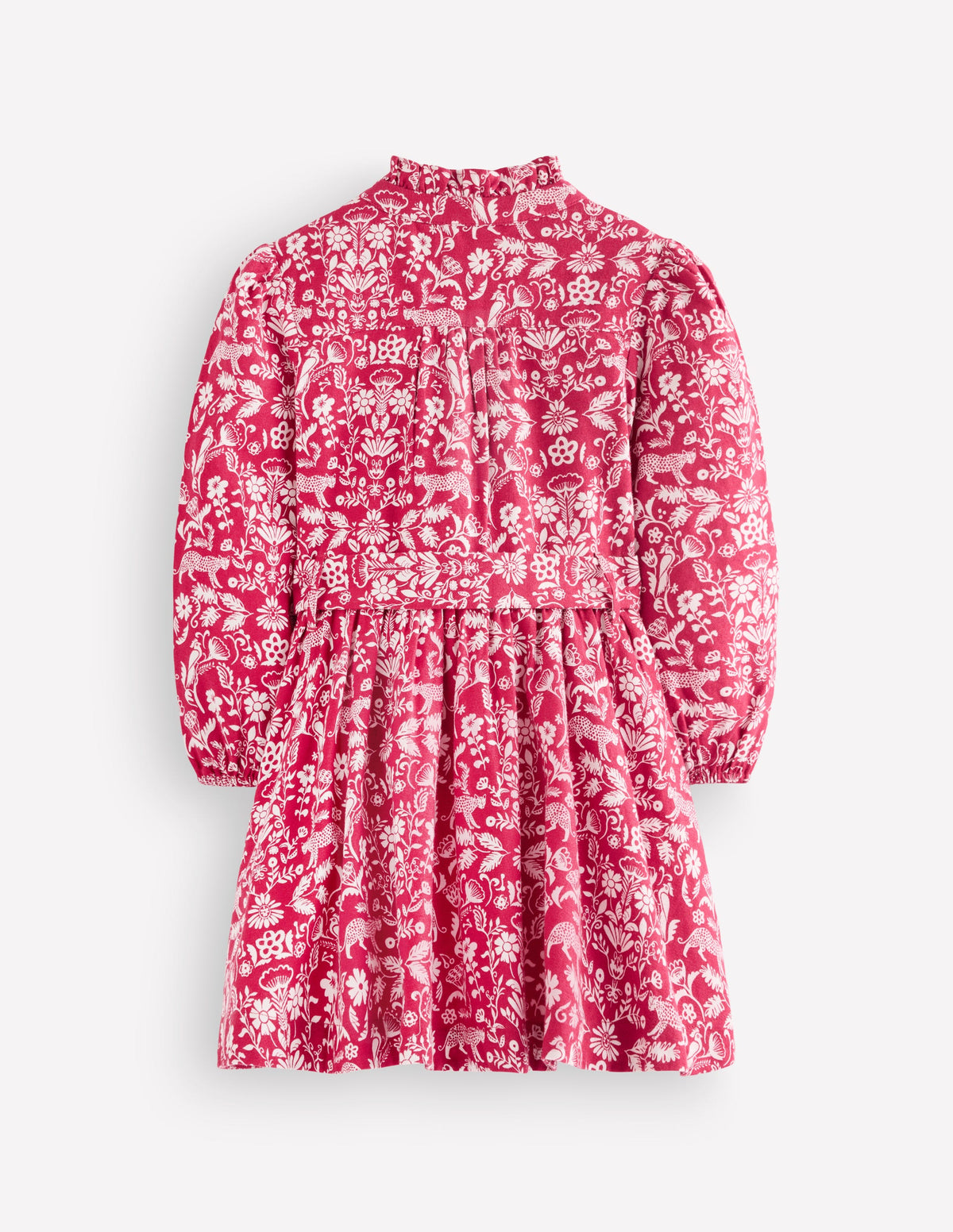 Maude Ruffle Shirt Dress-Pink Jungle Print-2