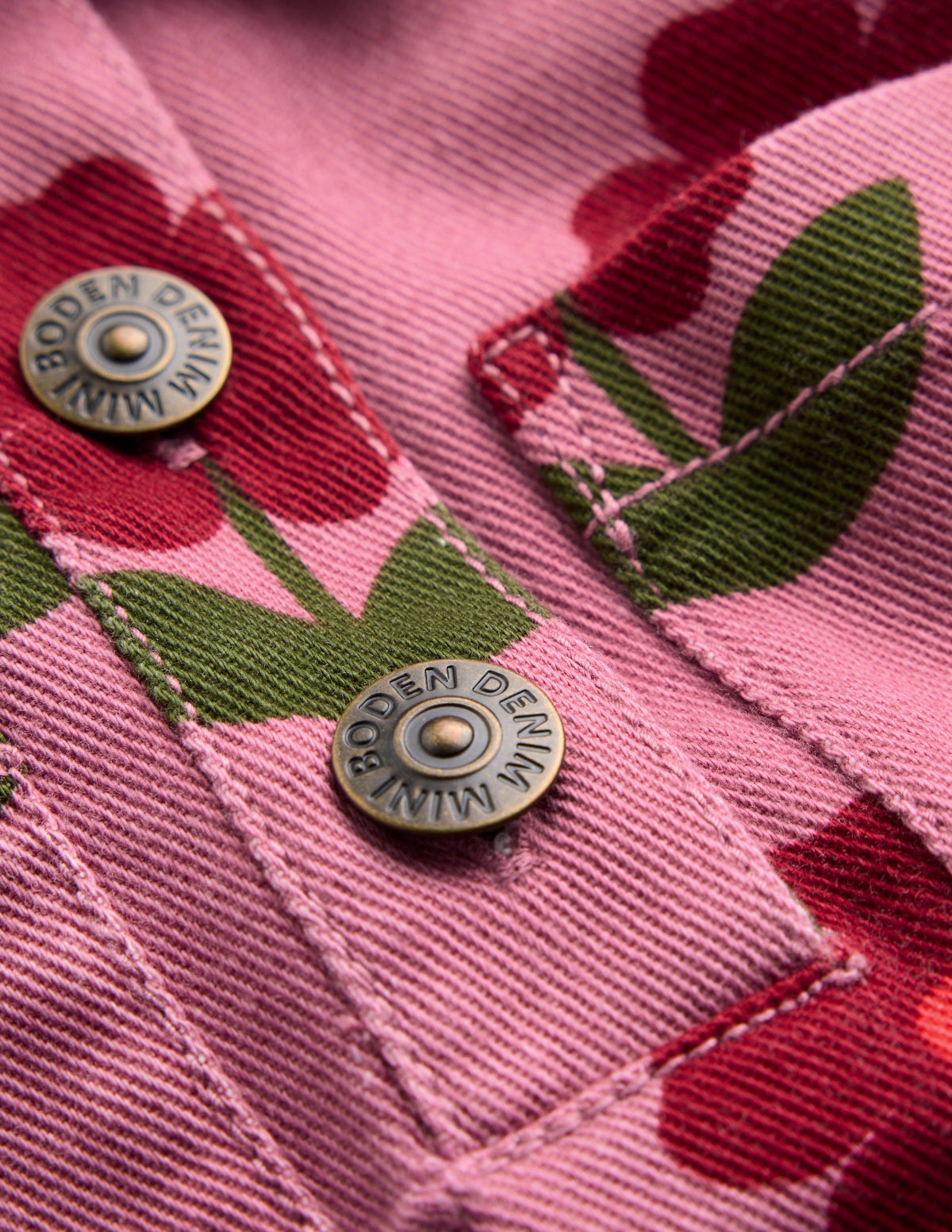 Collared Shirt Dress-Pink Flower Stamp-3
