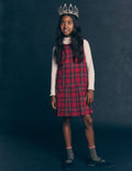 Drop Waist Pinafore-Red Check