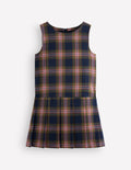 Drop Waist Pinafore-Navy Check