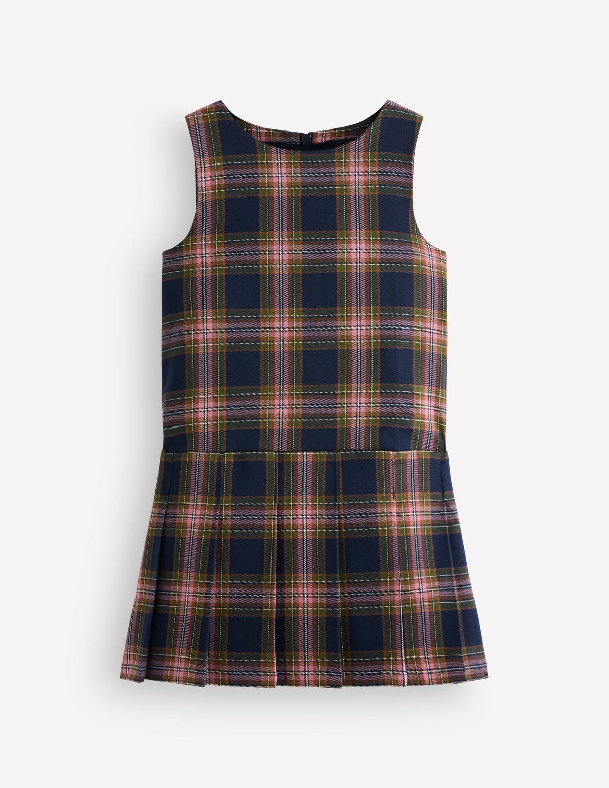 Drop Waist Pinafore-Navy Check-1