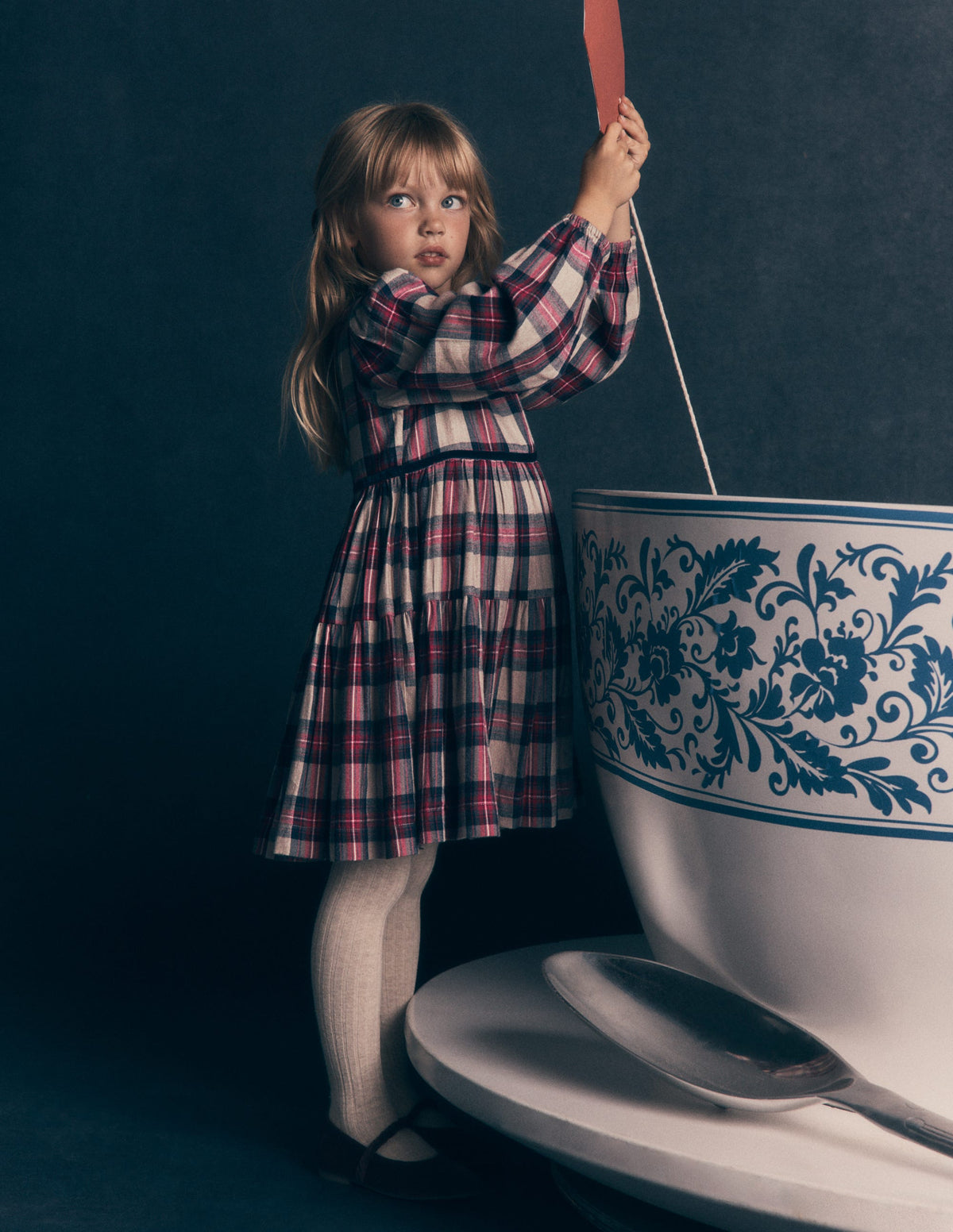 Posie Twirly Woven Dress-Multi Check-1