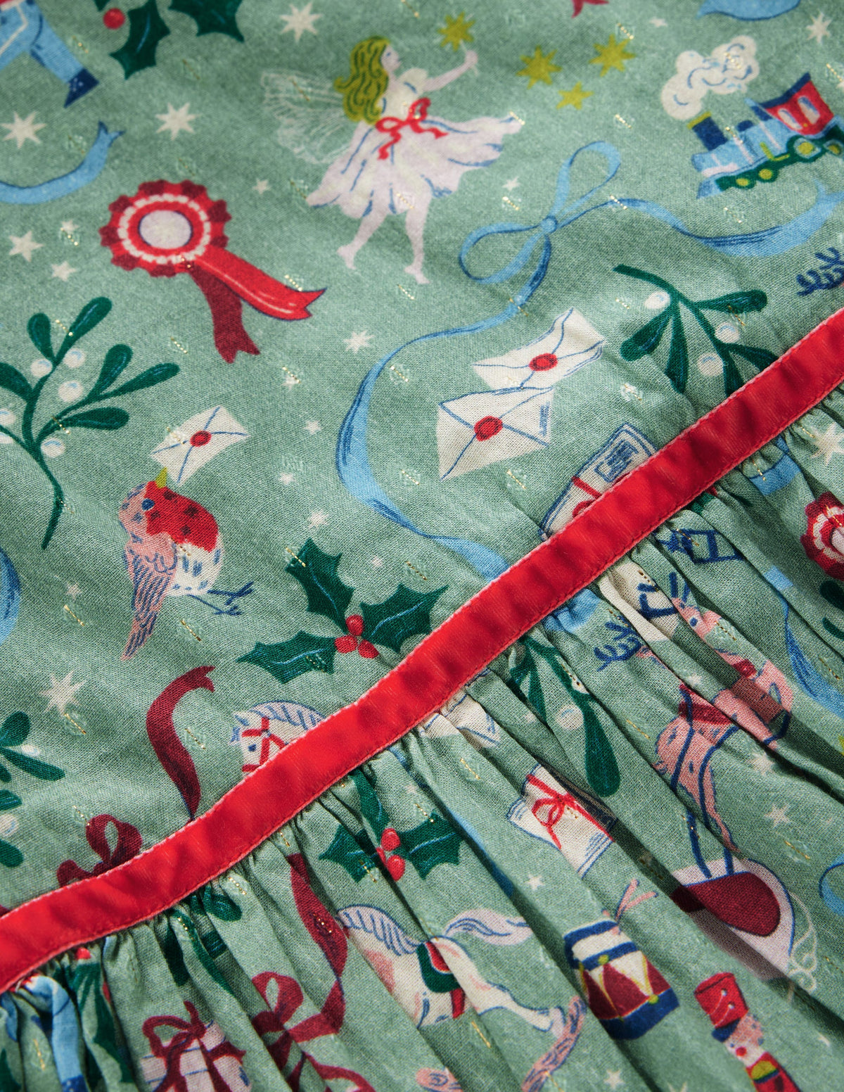 Posie Twirly Woven Dress-Green Polar Post - Image 4
