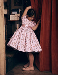 Aubrey Puff Sleeve Party Dress-Polar Post Print