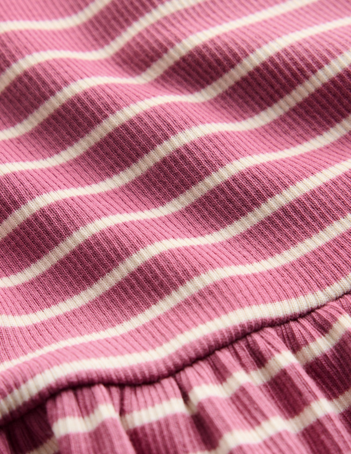 High Neck Ribbed Dress-Pink Stripe - Image 3