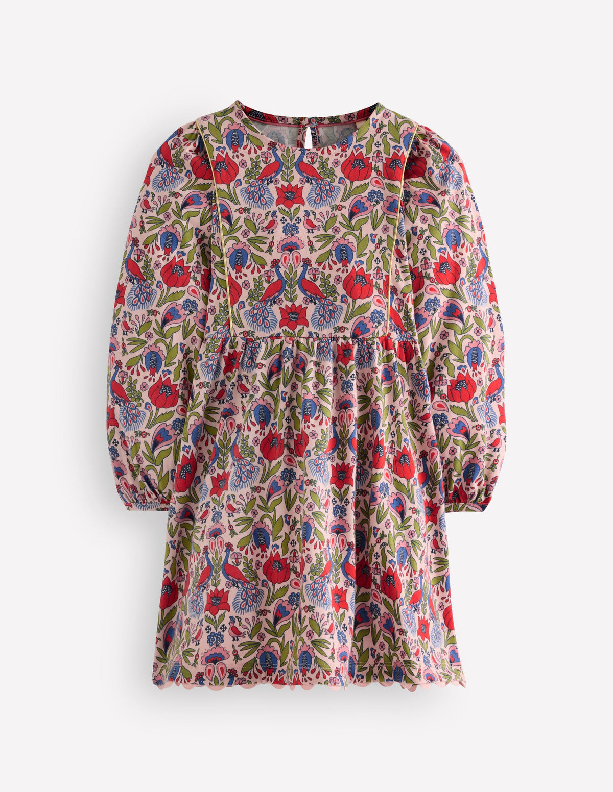 Mabel Twirly Sparkle Dress-Peacock Floral Print - Image 1