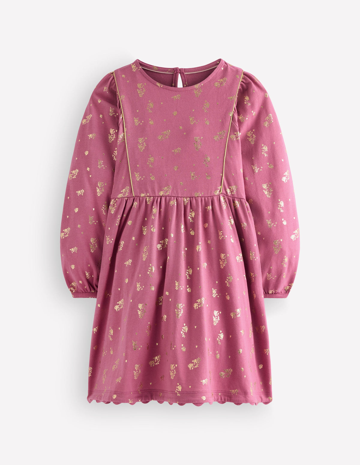 Mabel Twirly Sparkle Dress-Pink Foil Flowers - Image 1