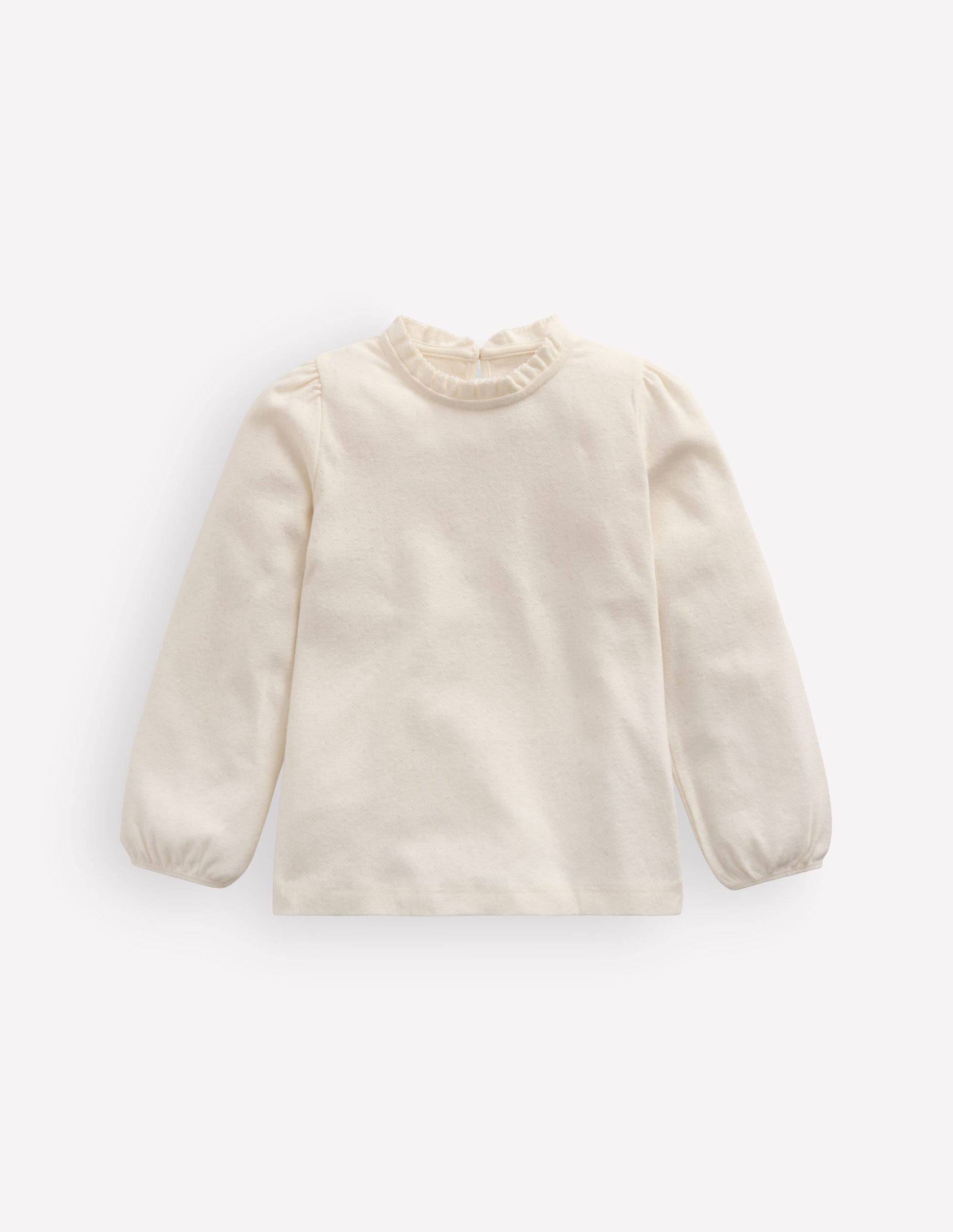 Frill Pointelle LS Top-Ivory-1