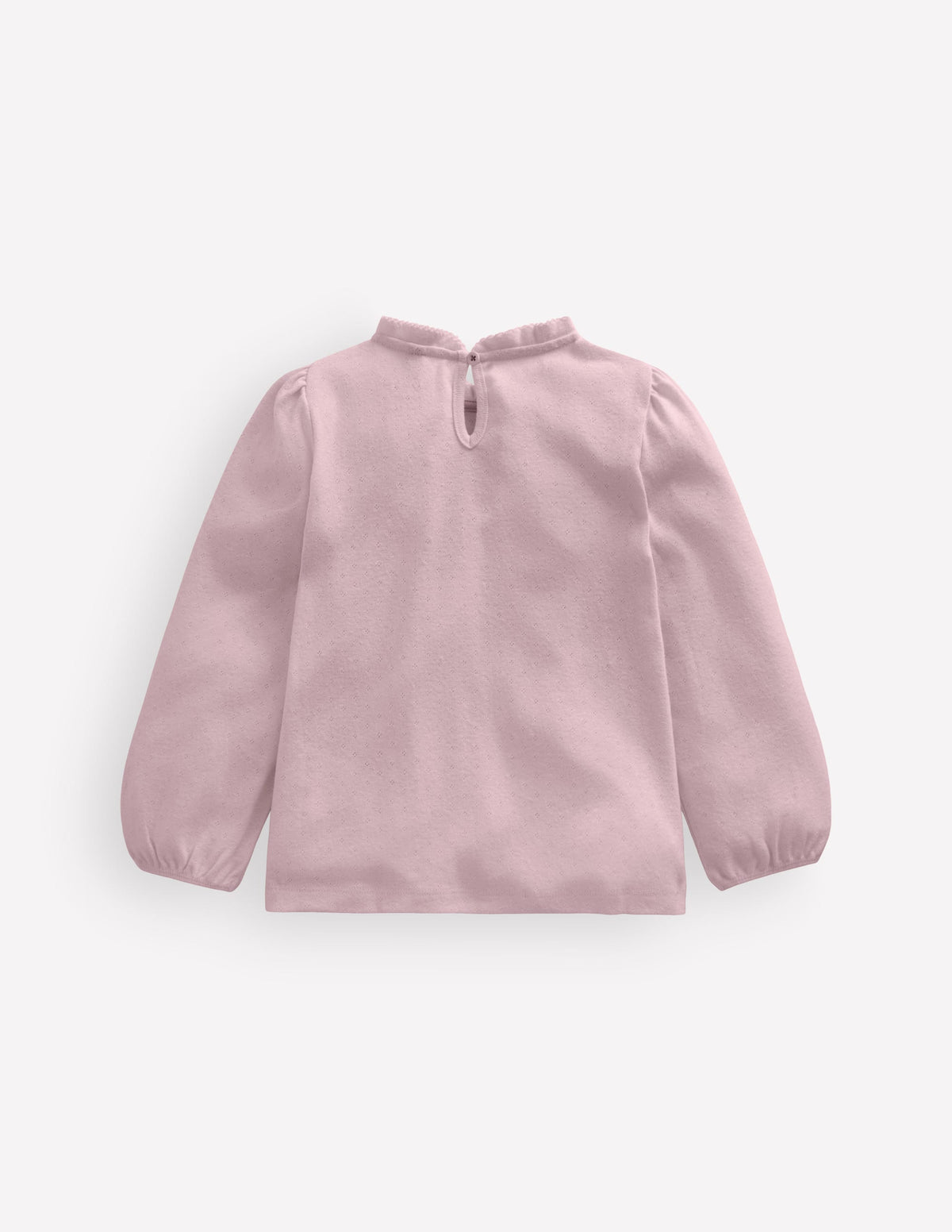 Frill Pointelle Top-Pink - Image 2