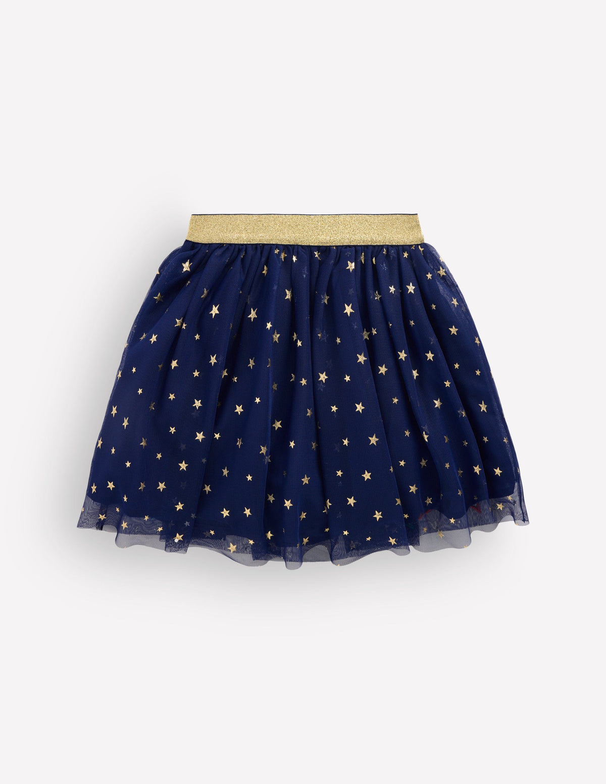 Appliqué Tulle Skirt-Navy Multi Metallic Stars - Image 2