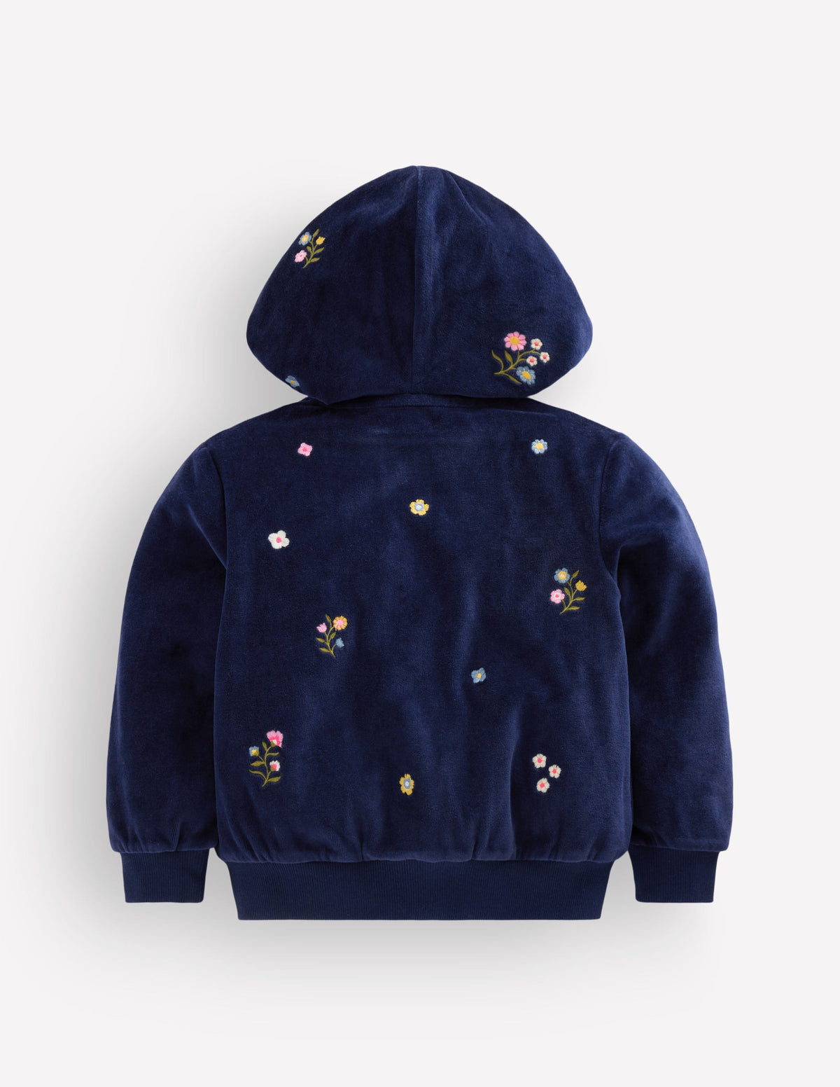 Velour Cosy Zip-through-Navy Floral Embroidery-3