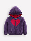 Velour Cosy Zip-through-Purple Heart