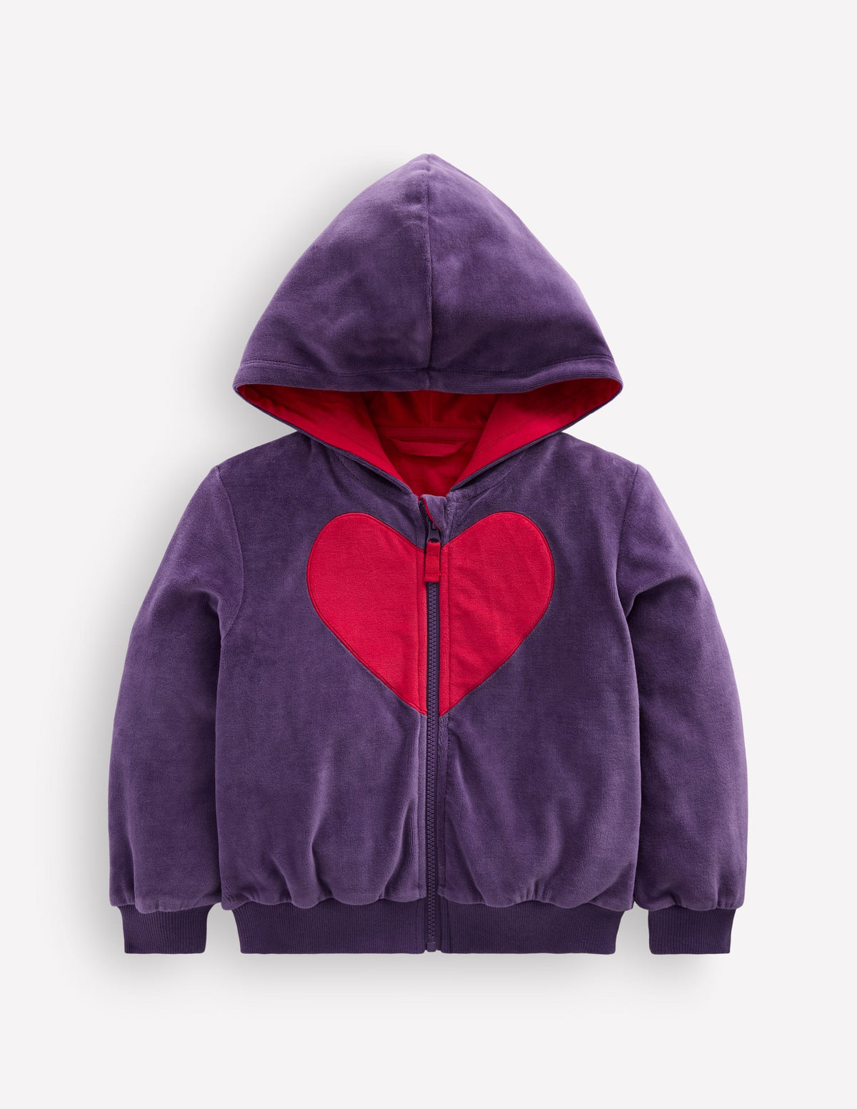 Velour Cosy Zip-through-Purple Heart - Image 1