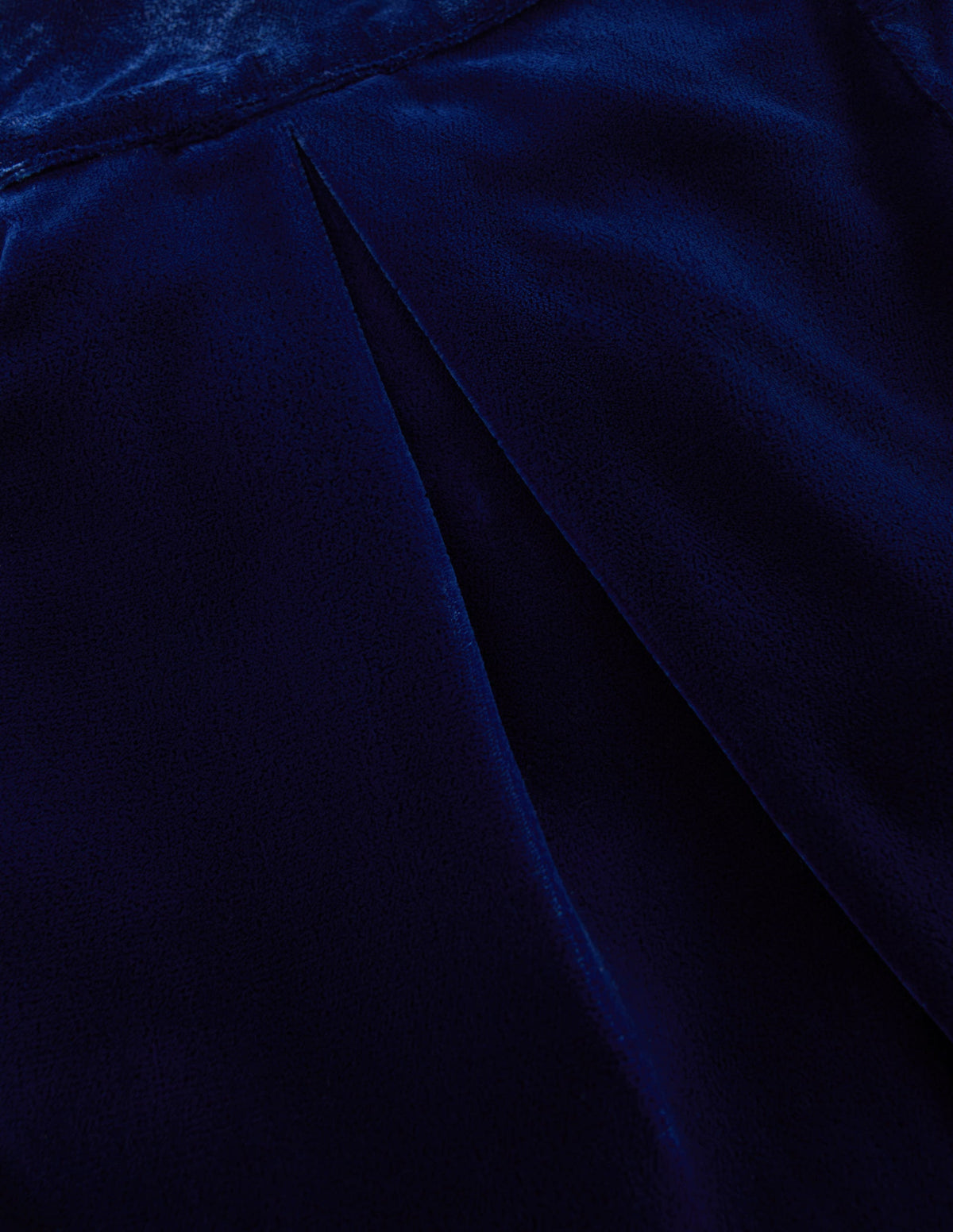 Velvet Pleated Shorts-College Navy-4
