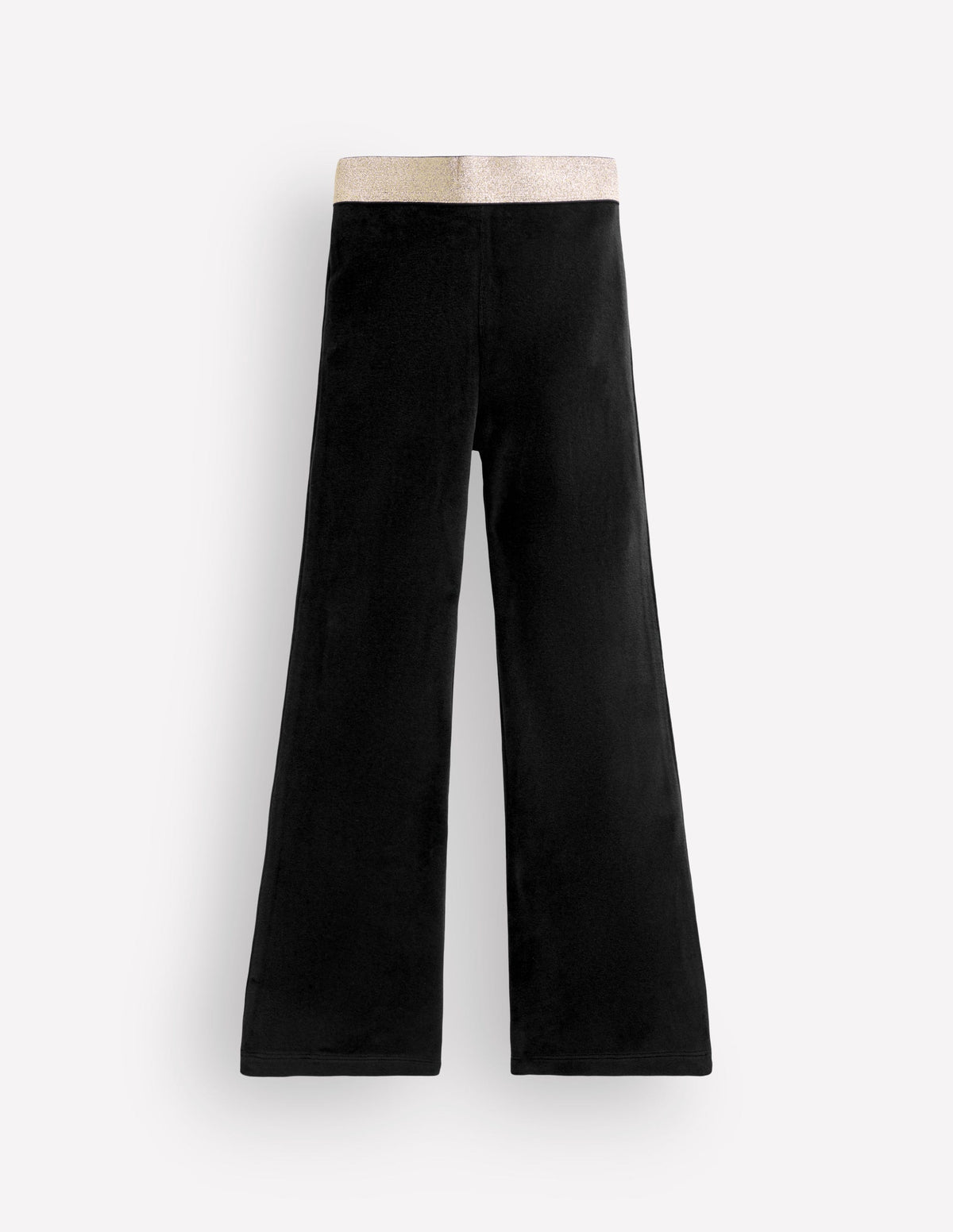 Velvet Flared Leggings-Black-1
