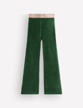 Velvet Flared Leggings-Hunter Green