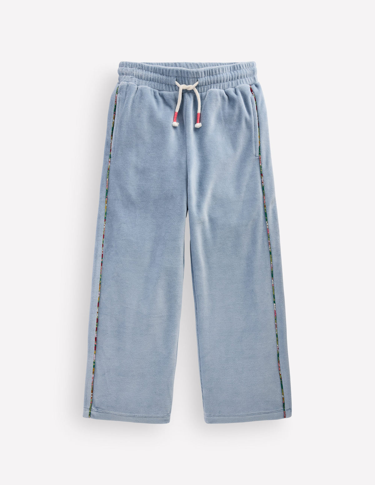 Velour Wide Leg Joggers-French Blue-1