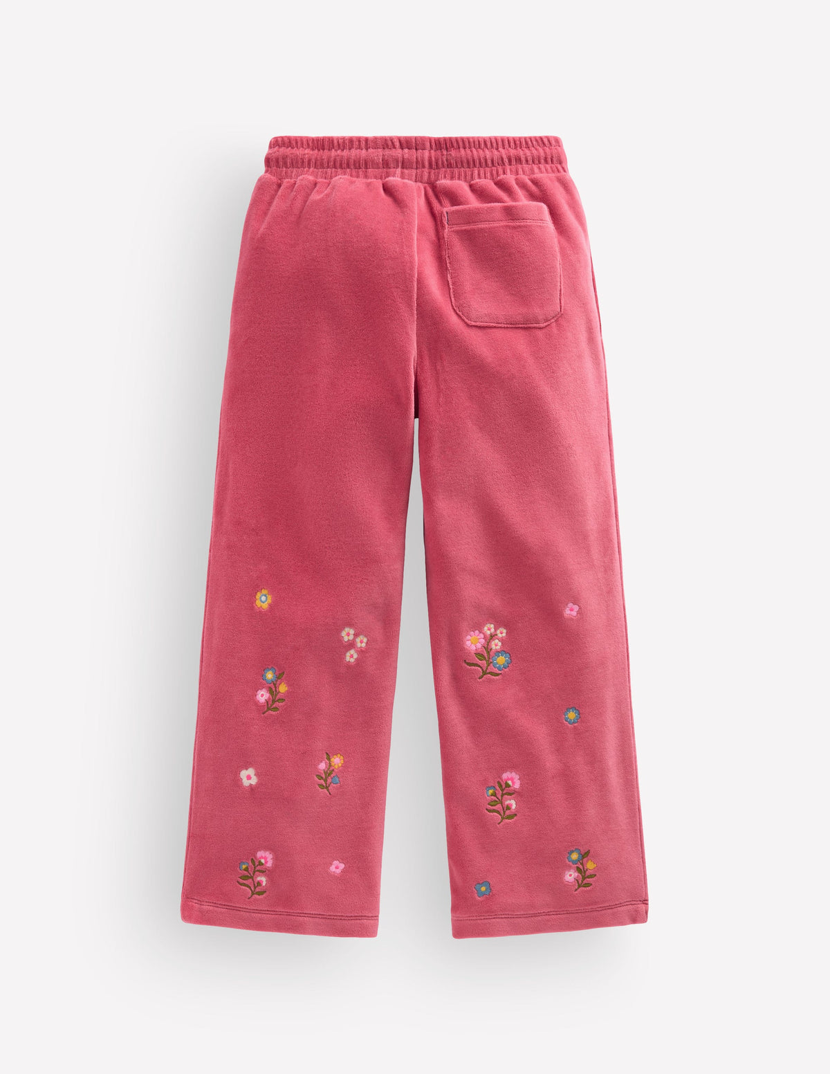 Velour Wide Leg Joggers-Pink Embroidery - Image 2