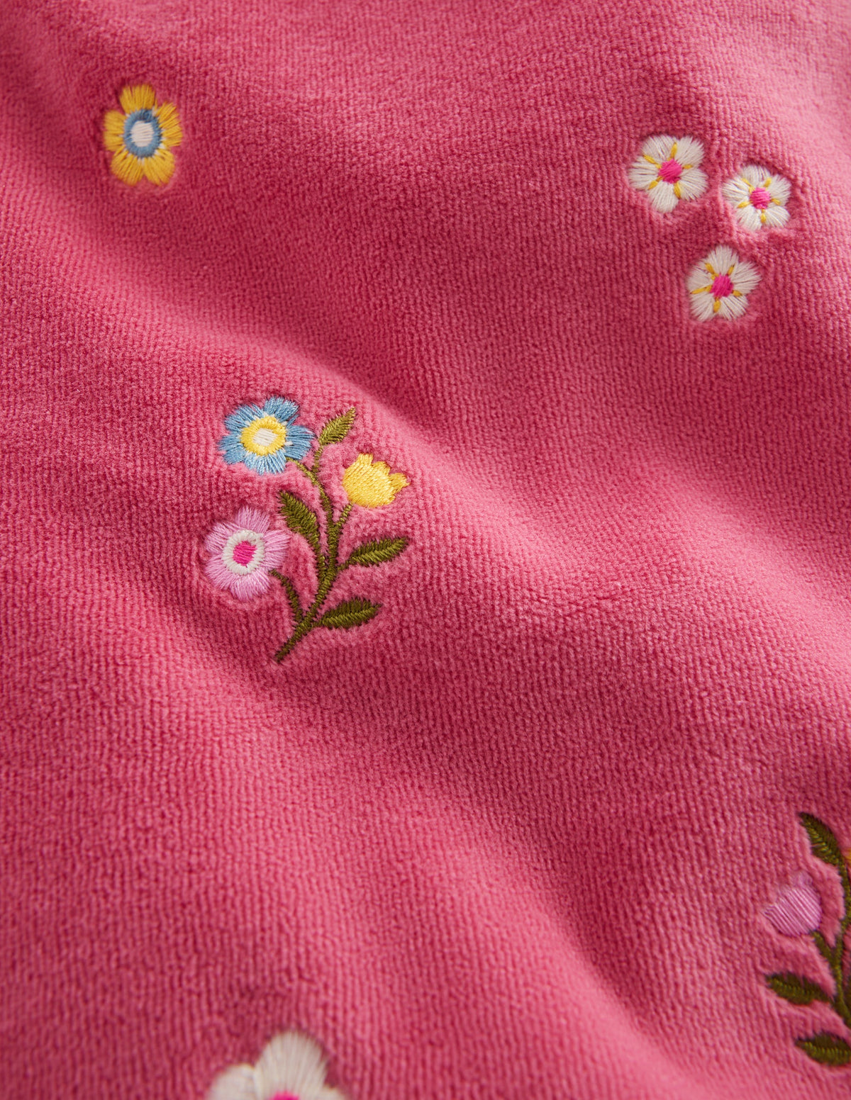 Velour Wide Leg Joggers-Pink Embroidery - Image 3