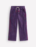 Velour Wide Leg Joggers-Mystic Purple