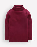 Lace Trim Roll Neck Top-Deep Wisteria