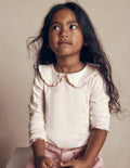 Collared Pointelle Top-Ivory
