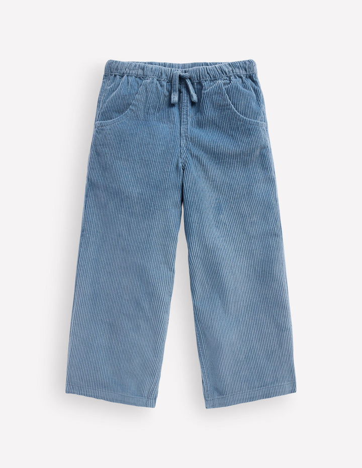 Draw Cord Trousers-Blue Aura