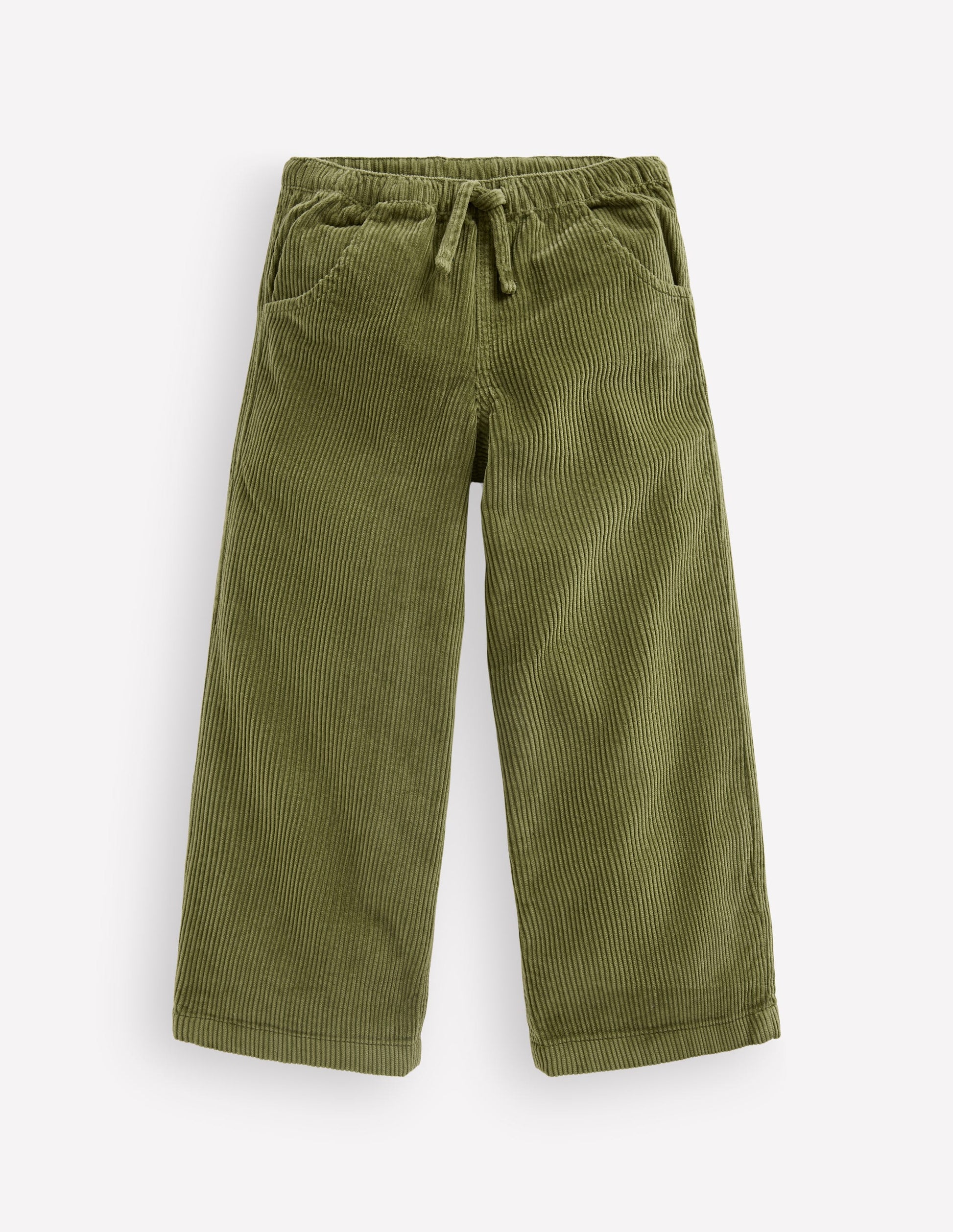 Draw Cord Trousers-Olive Cord-3