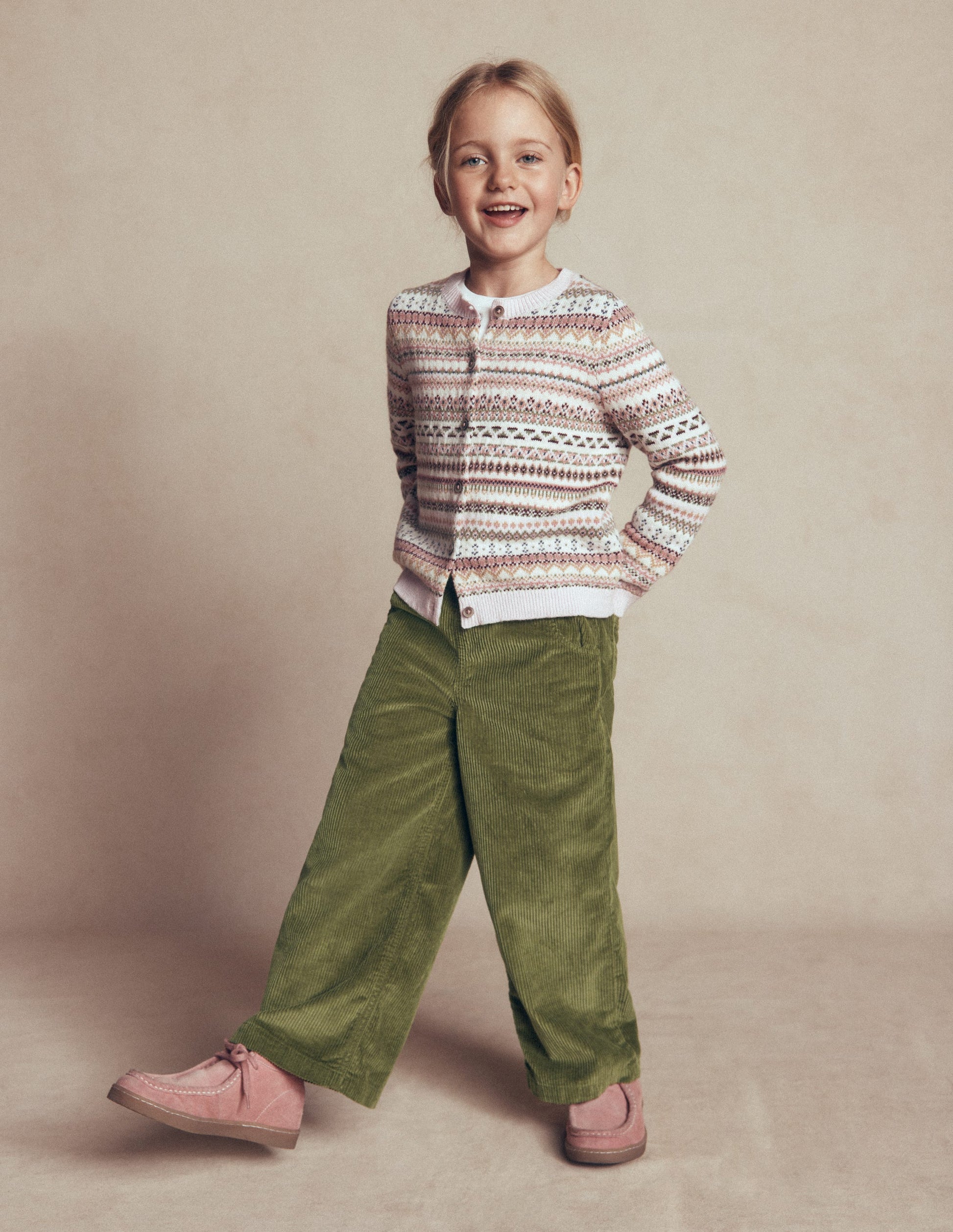 Draw Cord Trousers-Olive Cord-1