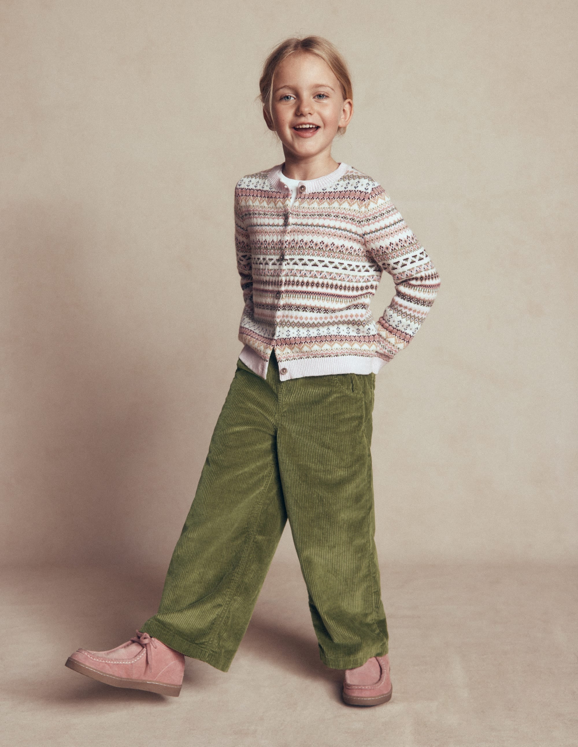 Draw Cord Trousers-Olive Cord - Image 1