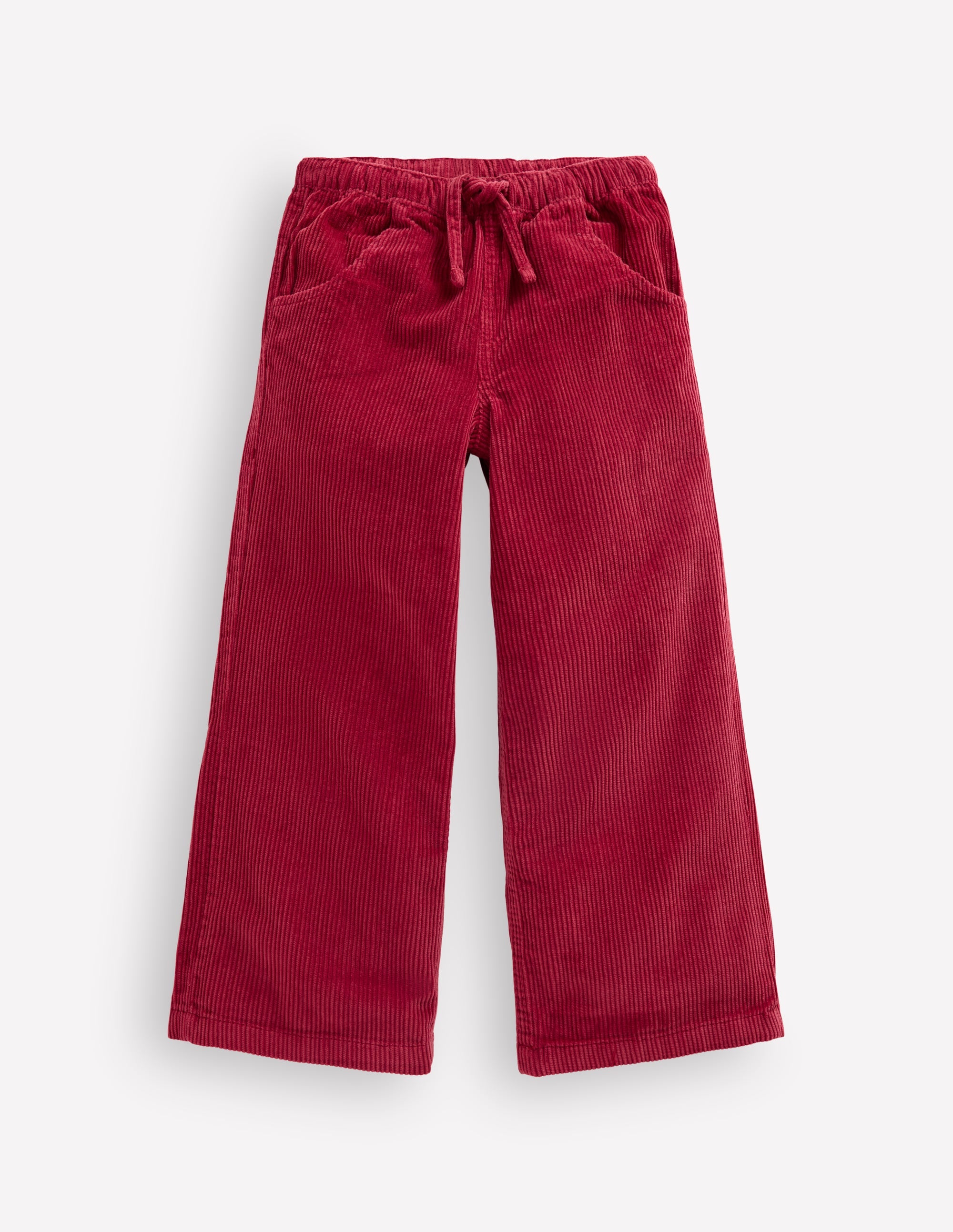 Draw Cord Trousers-Crimson Red Cord - Image 1