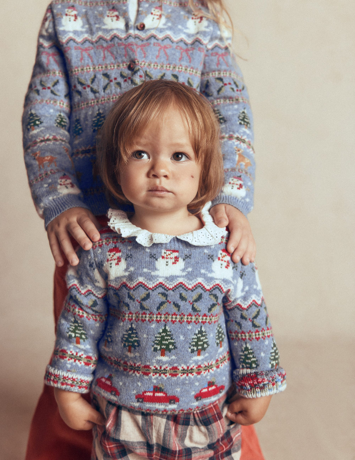 Edie Fair Isle Cardigan-Glacier Blue Snowy Christmas-4