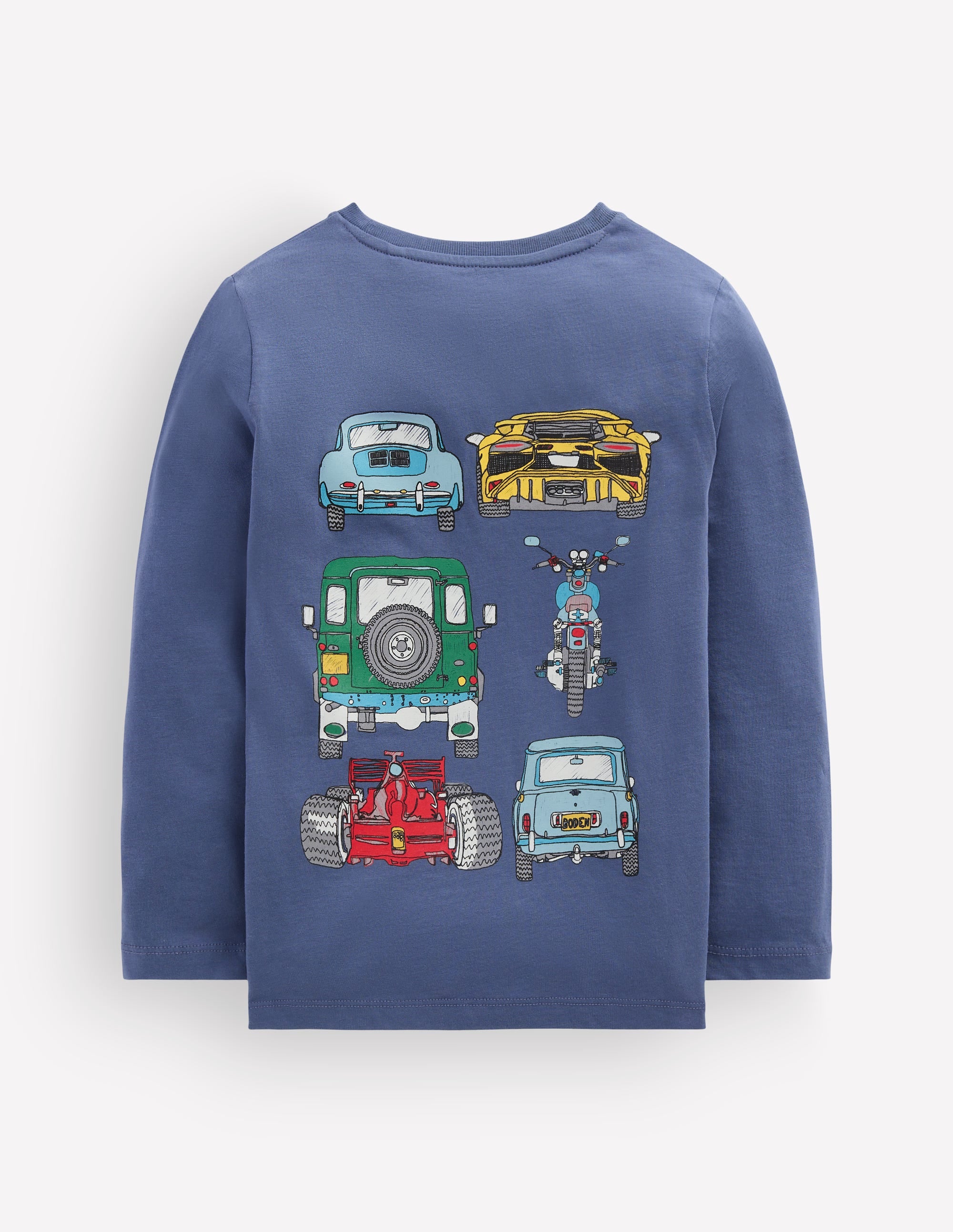 Front & Back T-shirt-Robot Blue Cars - Image 2