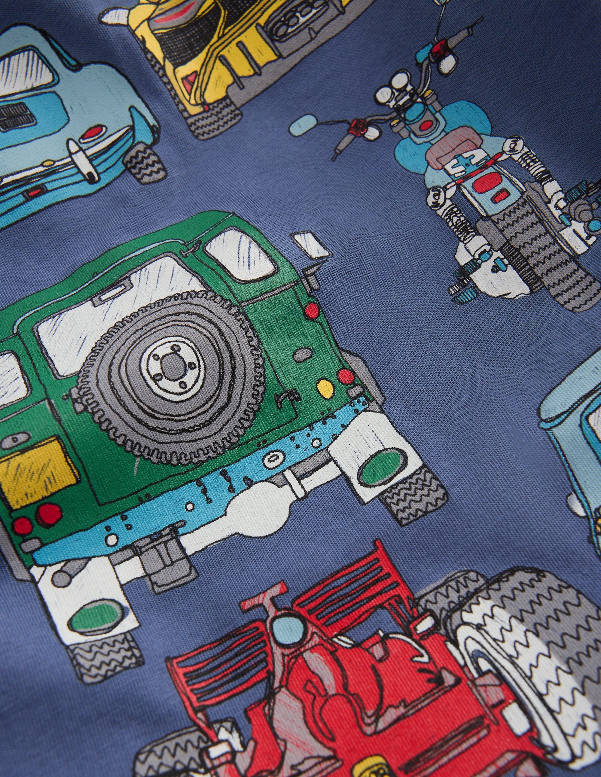Front & Back T-shirt-Robot Blue Cars - Image 3