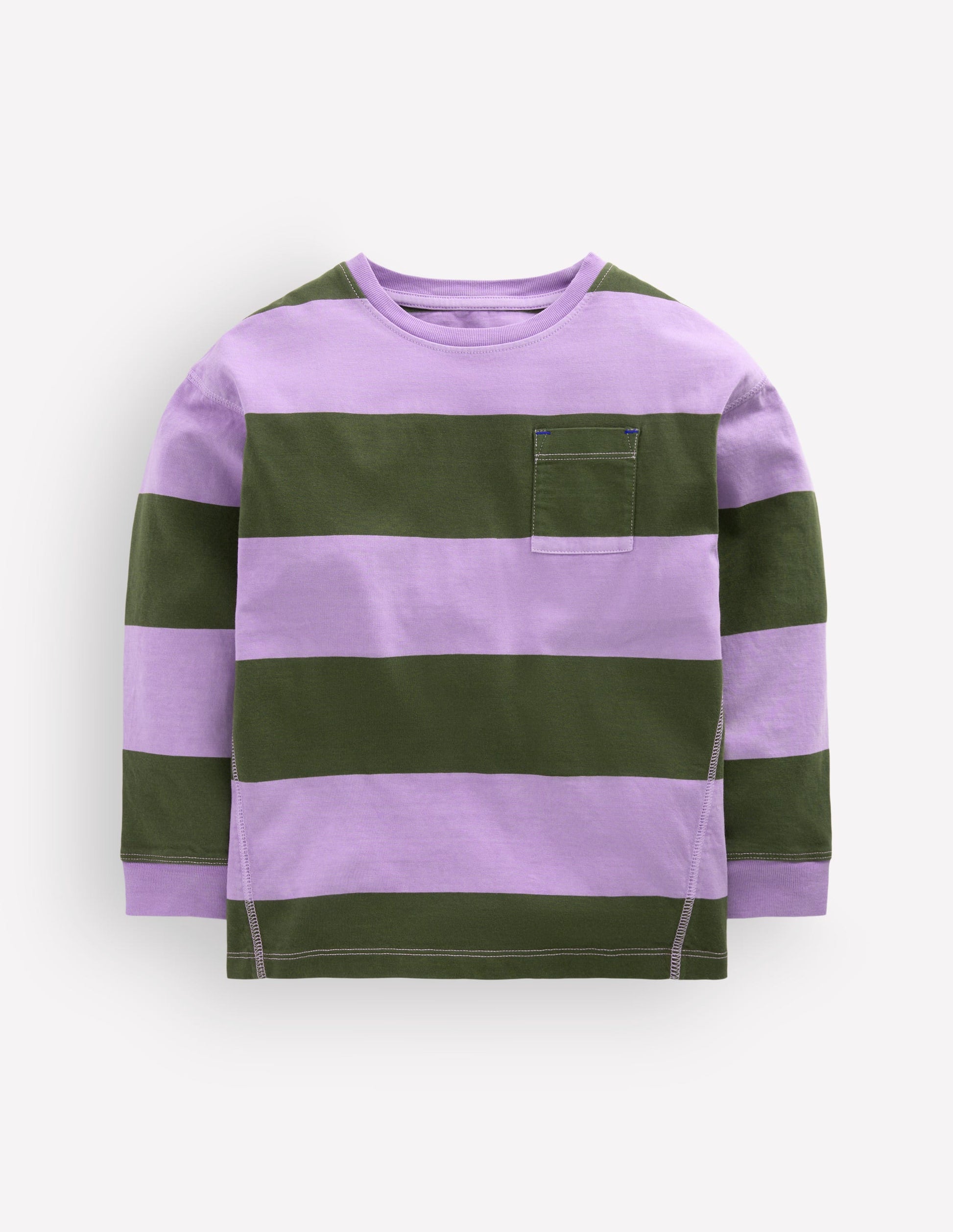 Long Sleeve Garment Dye Tee-Brunswick Green/Floral Purple-2
