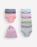 7-pack Pointelle Pants-Multi Strpes