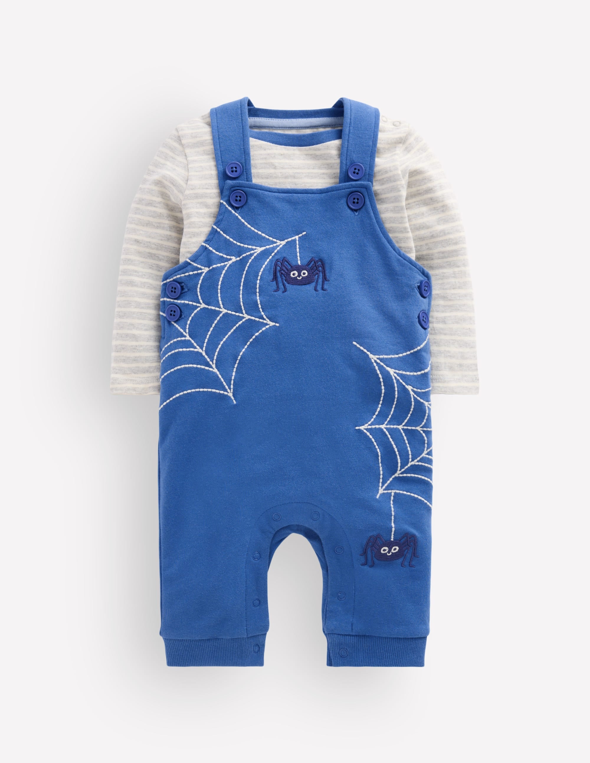 Jersey Dungarees Set-Dark Blue Spider Webs - Image 3