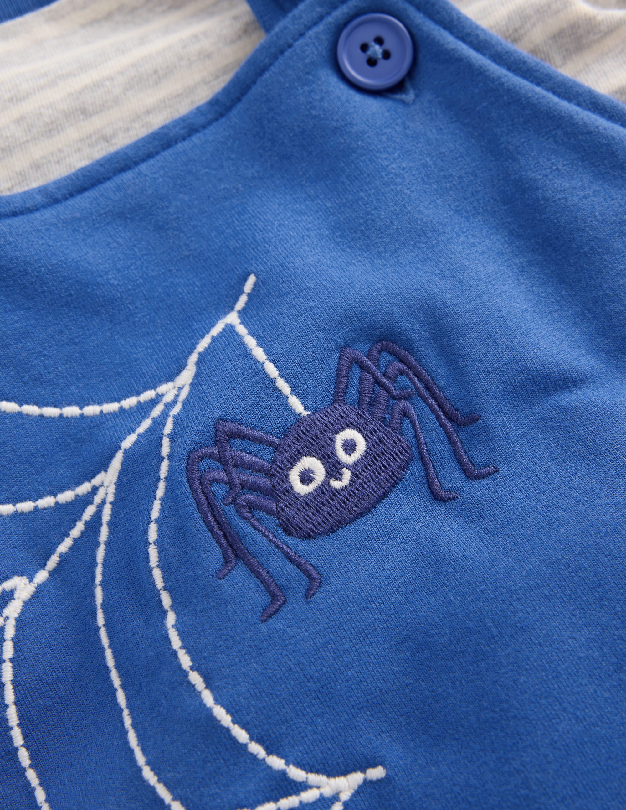 Jersey Dungarees Set-Dark Blue Spider Webs - Image 5