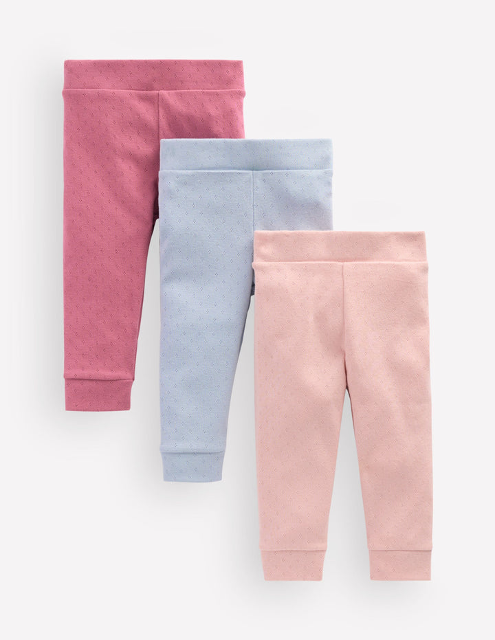 3-pack Pointelle Leggings-Multi Rainbow