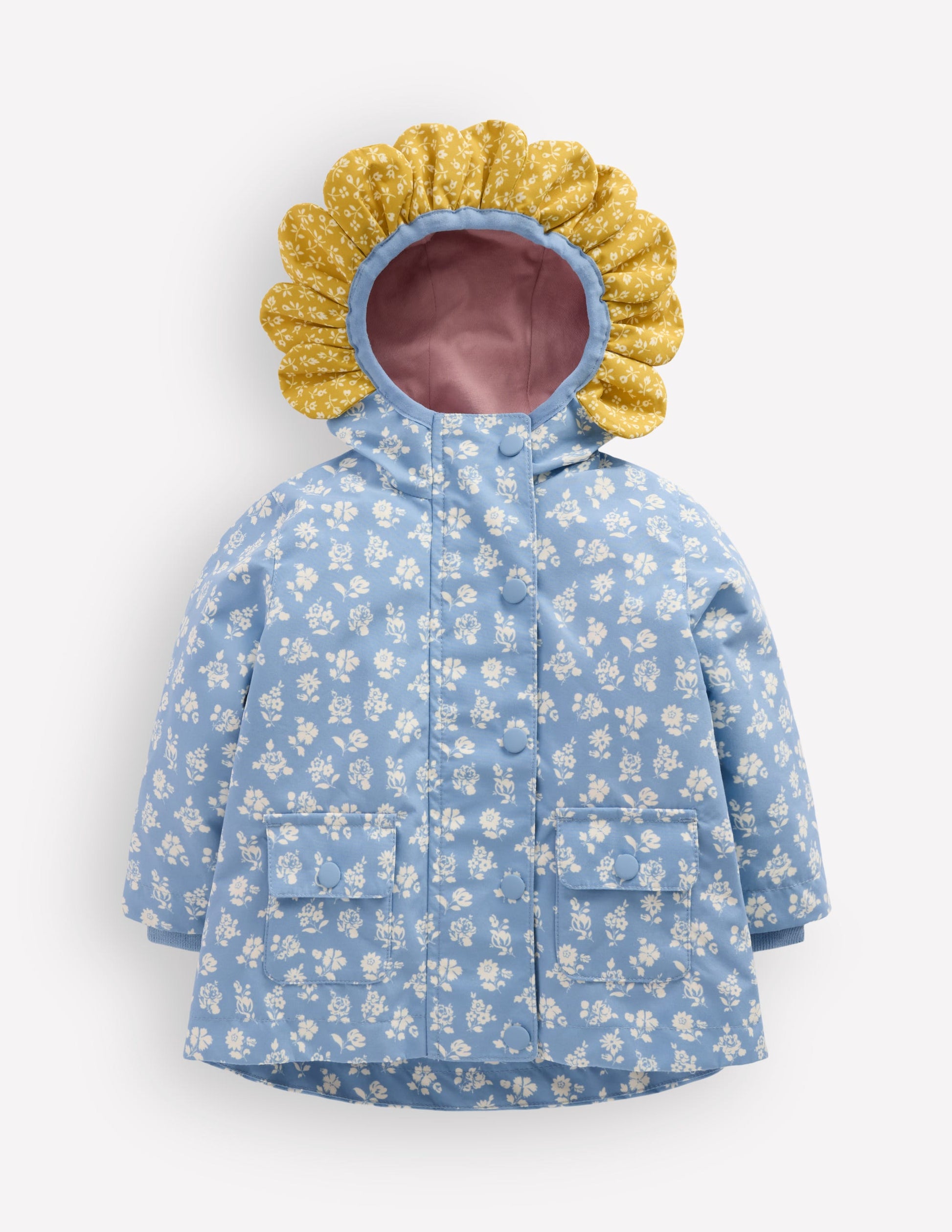 Showerproof Fisherman Coat-Glacier Blue Ditsy Floral-2