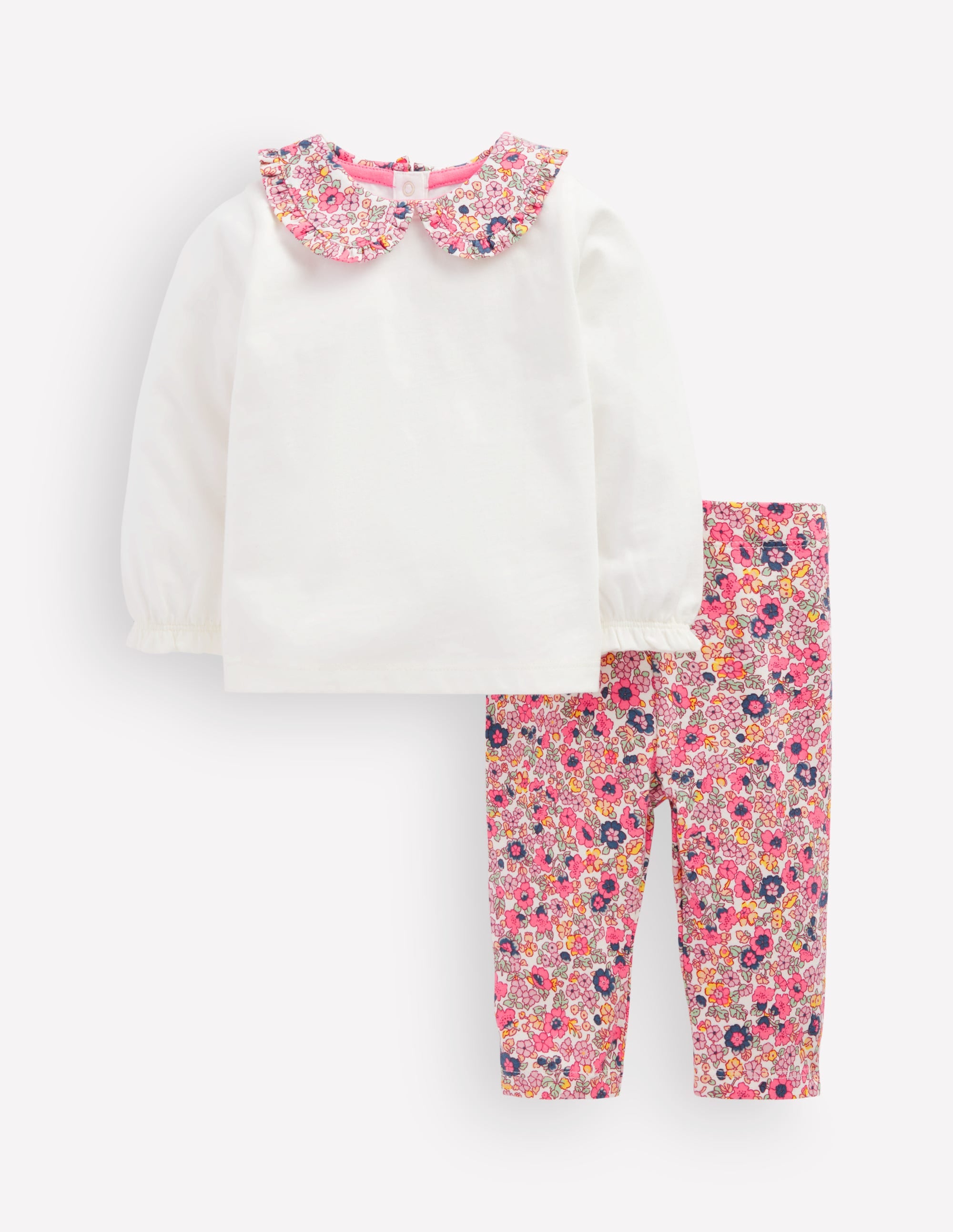 Collared Jersey Set-Multi Ditsy Floral - Image 1