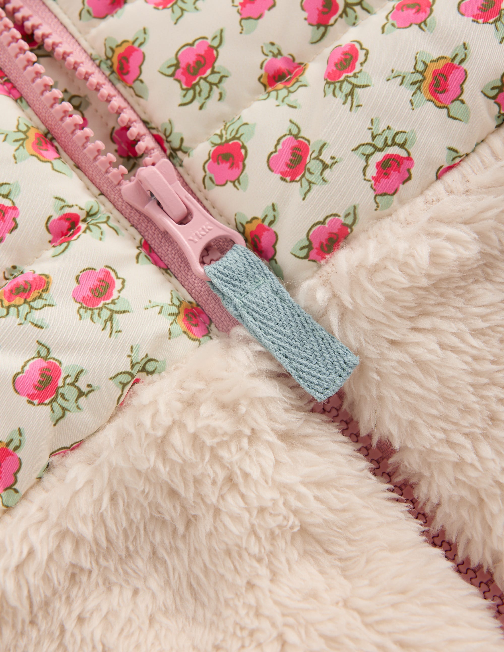 Mixed Borg Jacket-Blue Hotchpotch Floral - Image 3