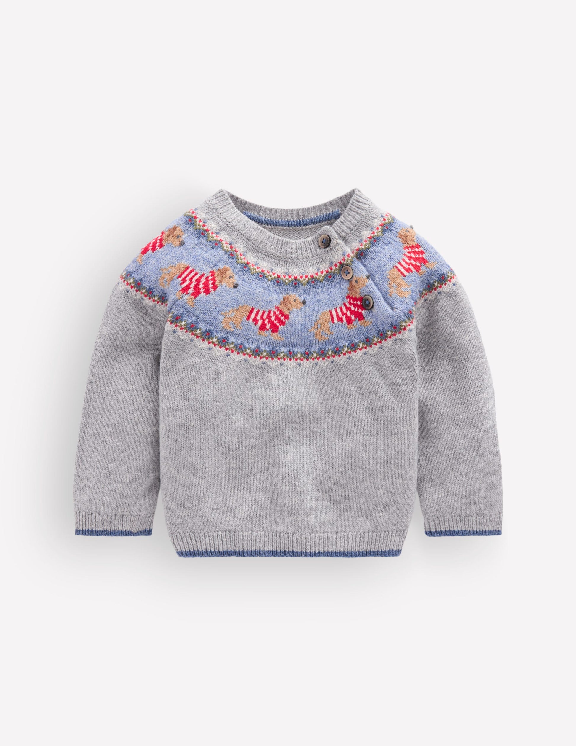 Fair isle Jumper-Grey Marl Puppy-1