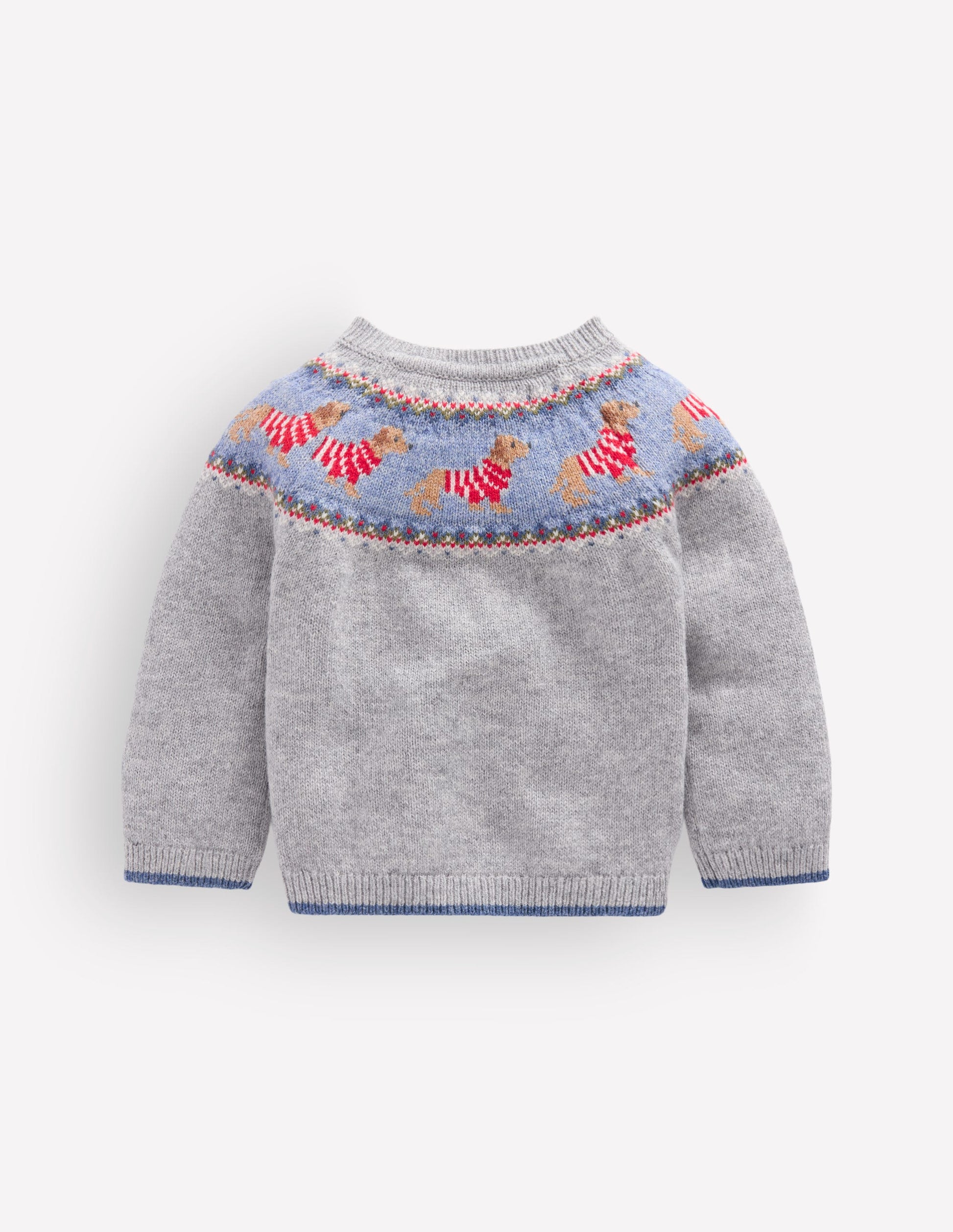 Fair isle Jumper-Grey Marl Puppy-2