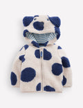 Novelty Cosy Borg Jacket-Navy & Ivory Dog
