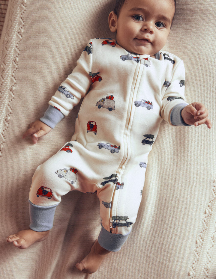 All-in-One Jersey Romper-Festive Cars